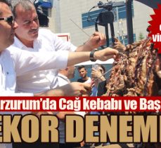 Erzurum’da Cağ kebabı ve Baş bar rekor denemesi