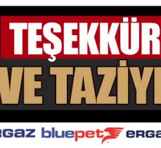 TEŞEKKÜR VE TAZİYE