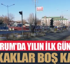 Erzurum’da yılın ilk gününde sokaklar boş kaldı