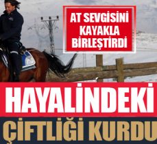 Hayalindeki çiftliği kurdu, at sevgisini kayakla birleştirdi