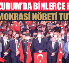 Binlerce kişi, Türk bayraklarıyla demokrasi nöbeti tuttu