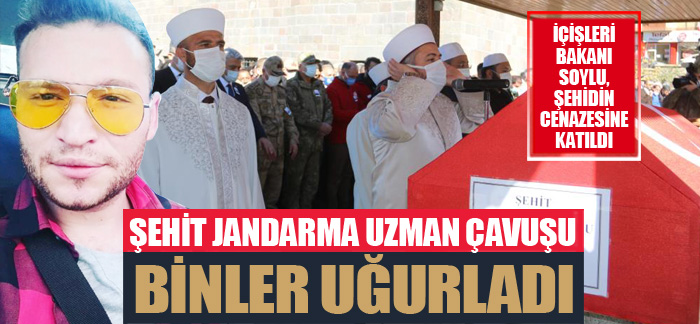 Şehit jandarma uzman çavuşu binler uğurladı