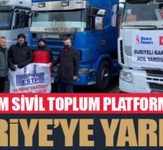 Erzurum Sivil Toplum Platformu’ndan Suriye’ye yardım