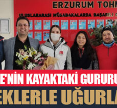Türkiye’nin kayaktaki gururu Ceren çiçeklerle uğurlandı