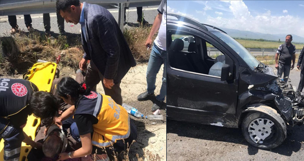 Horasan – Pasinler karayolunda trafik kazası: 2 yaralı
