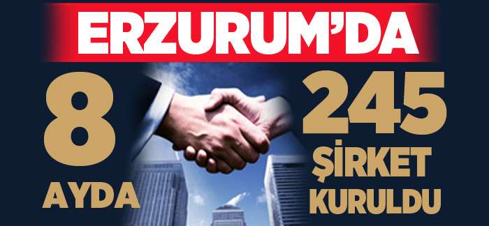 TOBB açıkladı, Erzurum’da bu yılın Ocak-Ağustos ayları arasında 245 şirket kurulumu gerçekleşti.