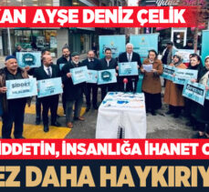 AK Parti Kadın Kolları Başkanı Ayşe Deniz Çelik, 25 Kasım dolayısıyla basın açıklaması yaptı.