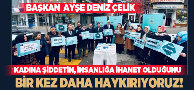 AK Parti Kadın Kolları Başkanı Ayşe Deniz Çelik, 25 Kasım dolayısıyla basın açıklaması yaptı.