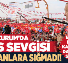 Cumhurbaşkanı Erdoğan’ı Erzurumlular her yerde bağrına bastı, sevgi gösterisinde bulundu.