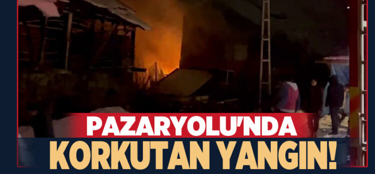 Erzurum’un Pazaryolu İlçesin’de bir evde çıkan yangın mahallede paniğe neden oldu!…