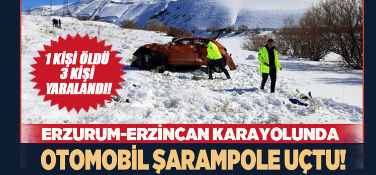 Erzincan – Erzurum kara yolunun 40’ncı kilometresinde otomobil şarampole yuvarlandı.