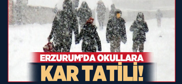 Erzurum’da yoğun kar yağışı dolayısıyla 6 Şubat tarihlerinde okullar 1 gün (Pazartesi) tatil edildi.