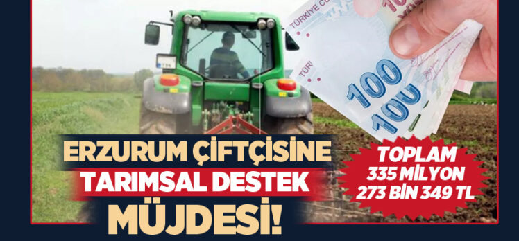 Erzurum’da üretim yapan çiftçilere yönelik destek ödemelerinin hesaplara yatırıldığı bildirildi.