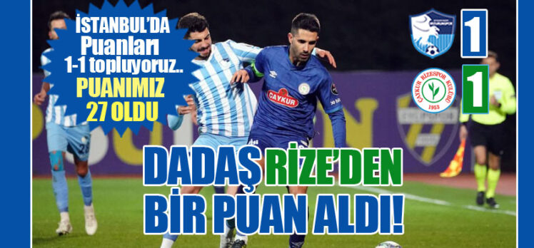 Spor Toto 1. Lig’in 31. haftasında Erzurumspor , İstanbul’da Çaykur Rizespor ile 1-1 berabere kaldı.
