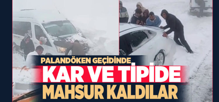 Erzurum’da Nisan ayının son gününde yağan kar sonrası tipi sürücülere zor anlar yaşattı.