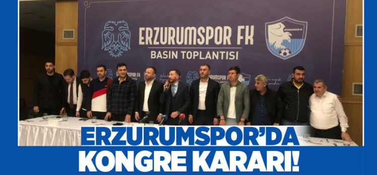 Erzurumspor’ FK da15 Haziran tarihinde genel kurula gitme kararı alındığı açıklandı.