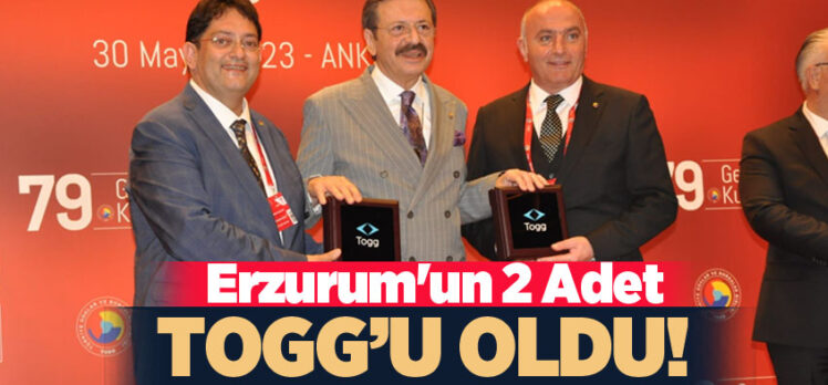 Erzurum Ticaret Borsası ve Ticaret Sanayi Odası 1’er adet TOGG Oltu almaya hak kazandı.