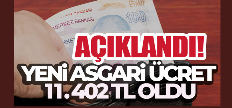 2023 yılının ikinci yarısında geçerli olacak asgari ücret net 11 bin 402 Türk Lirası oldu.