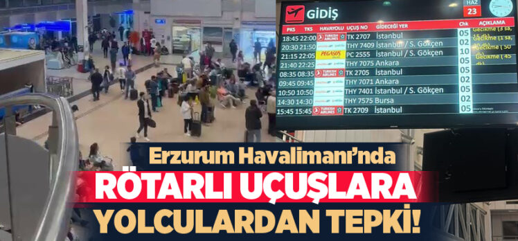 Erzurum’da hava yoluna olan ilgi ve yaşanan rötarlar bekleyen yolcuların tepkisine neden oldu.