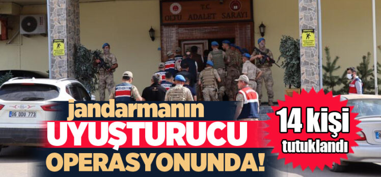 Erzurum’da Jandarmanın düzenlediği operasyonunda gözaltına alınan 25 kişiden 14’ü tutuklandı.
