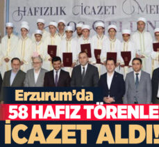 Erzurum Oltu İlçesi’nde 58 kuran kursu öğrencisi icazet merasiminde belgelerini aldılar!