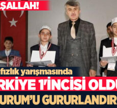 Hafızlık Yarışmasında, Erzurumlu İmam Hatip Ortaokul öğrencisi Alim Alacalı birinci oldu.