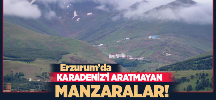 Erzurum’da devam eden yağışlar kartpostallık görüntülerin ortaya çıkmasına sebep oldu.