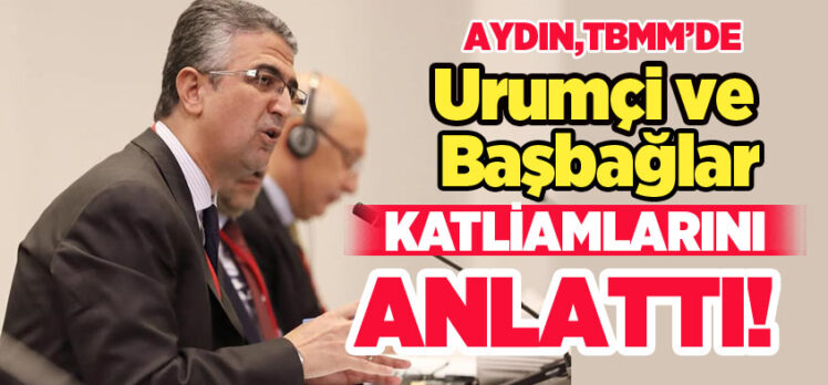 MHP Genel Başkan Yardımcısı Aydın,TBMM söz alarak Urumçi ve Başbağlar katliamlarını dile getirdi.