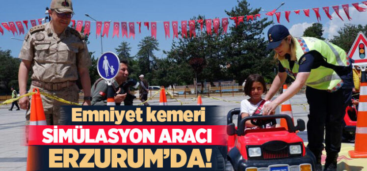 Jandarma ‘Emniyet Kemeri Simülasyon Aracı’ Erzurum’da vatandaşlara uygulamalı trafik eğitimi verdi.