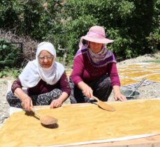 Olur’da yağmurlu havanın yerini güneşli havaya bırakmasıyla Karnavas dut pestili yapımı başladı.