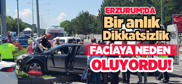 Erzurum’da iki otomobil kafa kafaya çarpıştı. Kazada araçlarda bulunan 6 kişi yaralandı!.