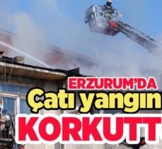 Erzurum’un Lala Paşa Mahallesi’nde sabah bir evin çatısında çıkan çatı yangını korkuttu.