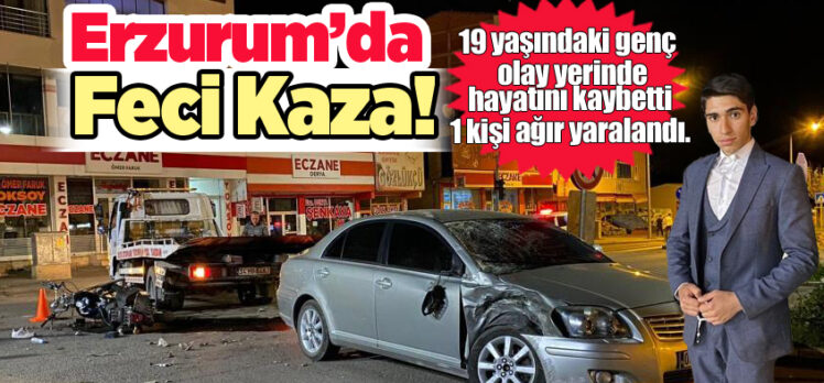 Erzurum’un Oltu İlçesi’nde meydana gelen trafik kazasında otomobil ile motosiklet çarpıştı!