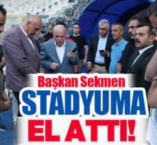 Başkan Mehmet Sekmen, Kazım Karabekir Stadyumu’nda devam eden çalışmaları yerinde inceledi.