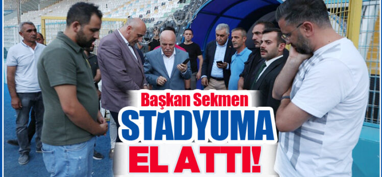 Başkan Mehmet Sekmen, Kazım Karabekir Stadyumu’nda devam eden çalışmaları yerinde inceledi.