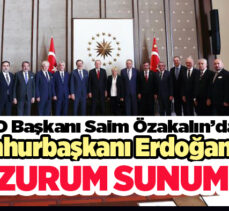 Türkiye Odalar ve Borsalar Birliği Yönetimi, Cumhurbaşkanı Recep Tayyip Erdoğan’ı ziyaret etti.
