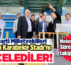 AK Parti Erzurum Milletvekilleri, tadilatı devam eden Kazım Karabekir Stadında çalışmaları incelediler.