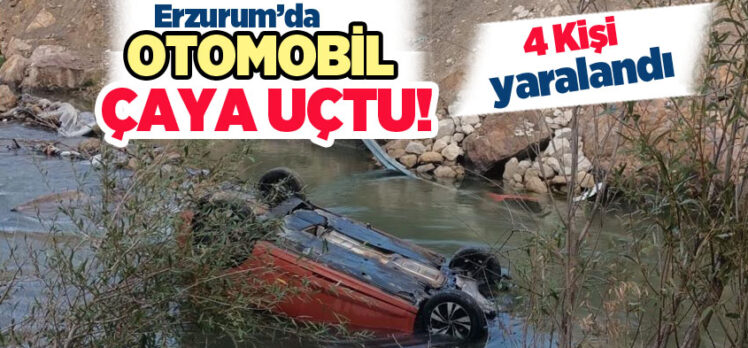 Erzurum-Artvin Karayolu’nda meydana gelen kazada kontrolden çıkan araç Tortum Çayı’na uçtu!.