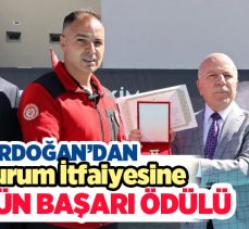 Cumhurbaşkanı Erdoğan, Erzurum İtfaiyesi’ni üstün başarı hizmet belgesi ile ödüllendirdi.