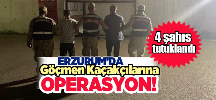 Erzurum’un Karayazı İlçesi’nde, göçmen kaçakçılığı yaptıkları iddiasıyla 4 şüpheli tutuklandı..