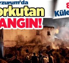 Erzurum’un Pazaryolu İlçesi’nde çıkan yangın sonucu sekiz ev kullanılamaz hale geldi.