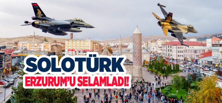SOLOTÜRK, Cumhuriyet’in 100. yılı dolayısıyla Erzurum semalarında gösteri uçuşu yaptı.