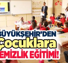 Erzurum Büyükşehir Belediyesi çevre projesi kapsamında çocuklara okullarda çevre eğitimi verdi.