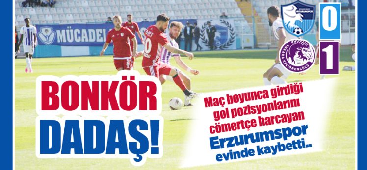 Erzurumspor FK, Kazım Karabekir’de konuk ettiği Ankara Keçiörengücüspor’a 1-0 mağlup oldu!