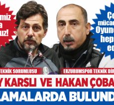 Sakaryaspor Erzurumspor FK maçının ardından iki takımın teknik adamı açıklamalarda bulundu.