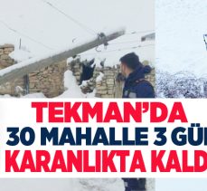 Erzurum’un Tekman’da kar yağışı nedeniyle 30 köy ve mezraya ait elektrik direkleri devrildi.