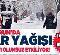 Erzurum’da dün geceden bu yana devam eden soğuk hava vekar yağışı hayatı olumsuz etkiliyor!.