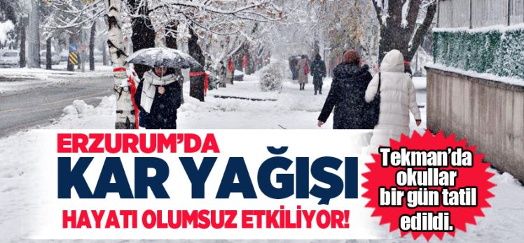 Erzurum’da dün geceden bu yana devam eden soğuk hava vekar yağışı hayatı olumsuz etkiliyor!.
