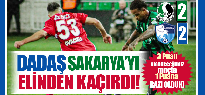 Erzurumspor FK ,13. hafta maçında Sakarya deplasmanından 1 puanla dönmek zorunda kaldı!