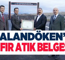 Erzurum Palandöken Belediyesi’ne yaptığı çalışmalar sonucu “Sıfır Atık Belgesi” verildi!..